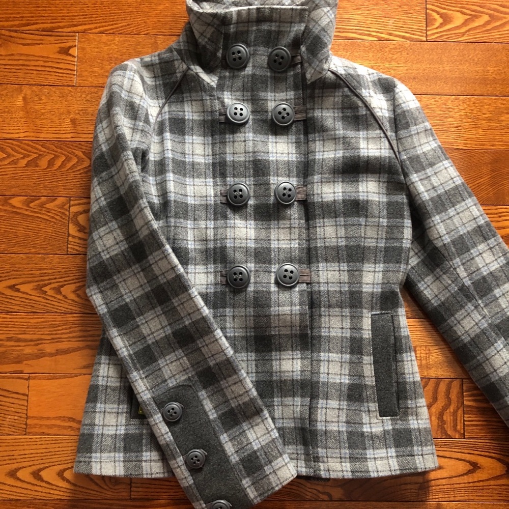 🌼 Soia & Kyo Blue- Gray Plaid Jacket